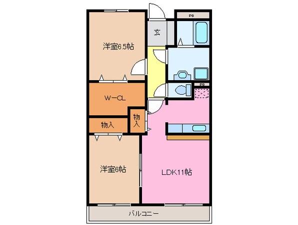 六軒駅 徒歩7分 1階の物件間取画像